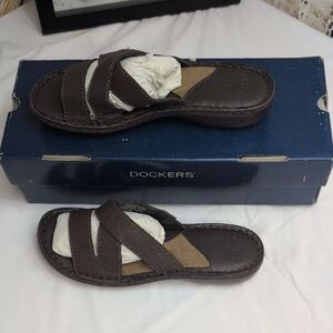 Dockers Men's Dark Brown Slide Sandals
